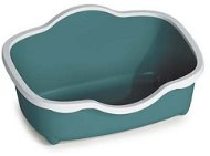 Stefanplast chic open 56 × 38,5 × 26 cm biela / tmavo zelená - Mačací záchod