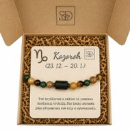 Srdcem Darované Minerální set Kozoroh, náramek z minerálů s osobním věnováním v krabičce - Bracelet