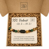 Srdcem Darované Minerální set Vodnář, náramek z minerálů v dárkové krabičce s věnováním - Bracelet