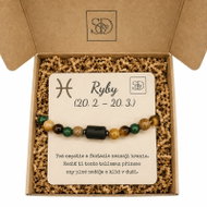 Srdcem Darované Minerální set Ryby, náramek z minerálů v dárkovém balení se vzkazem - Bracelet