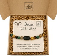 Srdcem Darované Minerální set Beran, náramek z minerálů s věnováním v krabičce s mašlí - Bracelet