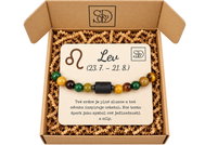 Srdcem Darované Minerální dárkový set Lev, náramek z minerálů s věnováním v krabičce - Bracelet