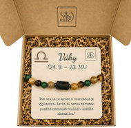 Srdcem Darované Minerální set Váhy, náramek z minerálů v dárkové krabičce s věnováním - Bracelet