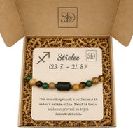 Srdcem Darované Minerální set Střelec, náramek z minerálů v krabičce s věnováním a mašlí - Bracelet