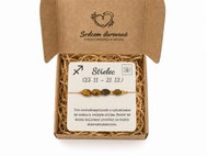 Srdcem Darované Dárkový set Střelec, náramek z minerálů v krabičce s věnováním a mašlí - Bracelet