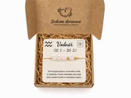 Srdcem Darované Dárkový set Vodnář, náramek z minerálů v dárkové krabičce s věnováním - Bracelet