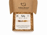Srdcem Darované Snový dárkový set Ryby, náramek z minerálů v dárkovém balení se vzkazem - Bracelet