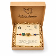 Srdcem Darované Hvězdný dárkový set Rak, náramek z přírodních kamenů s věnováním v krabičce - Bracelet