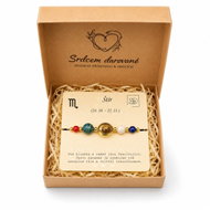 Srdcem Darované Hvězdný dárkový set Štír, náramek z přírodních kamenů s věnováním v krabičce - Bracelet