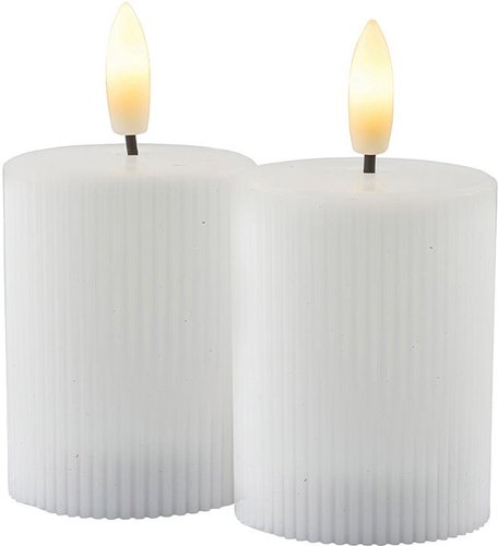 Sirius Set of rechargeable LED candles Smilla White (2 pcs), o5x V6,5 cm, white - LED Candle - Main image