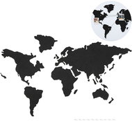 Sortland Cork wall map adhesive - black - Map