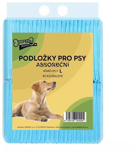 Surtep Absorbent Puppy Pads L/40pcs, 60 × 60 cm - Absorbent Pad - Main image