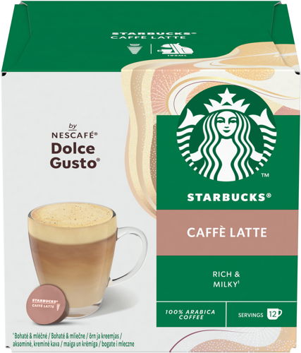 STARBUCKS® Caffe Latte by NESCAFE® DOLCE GUSTO® Coffee Capsules -Carton 3 x  12 pcs from 329 Kč - Coffee Capsules