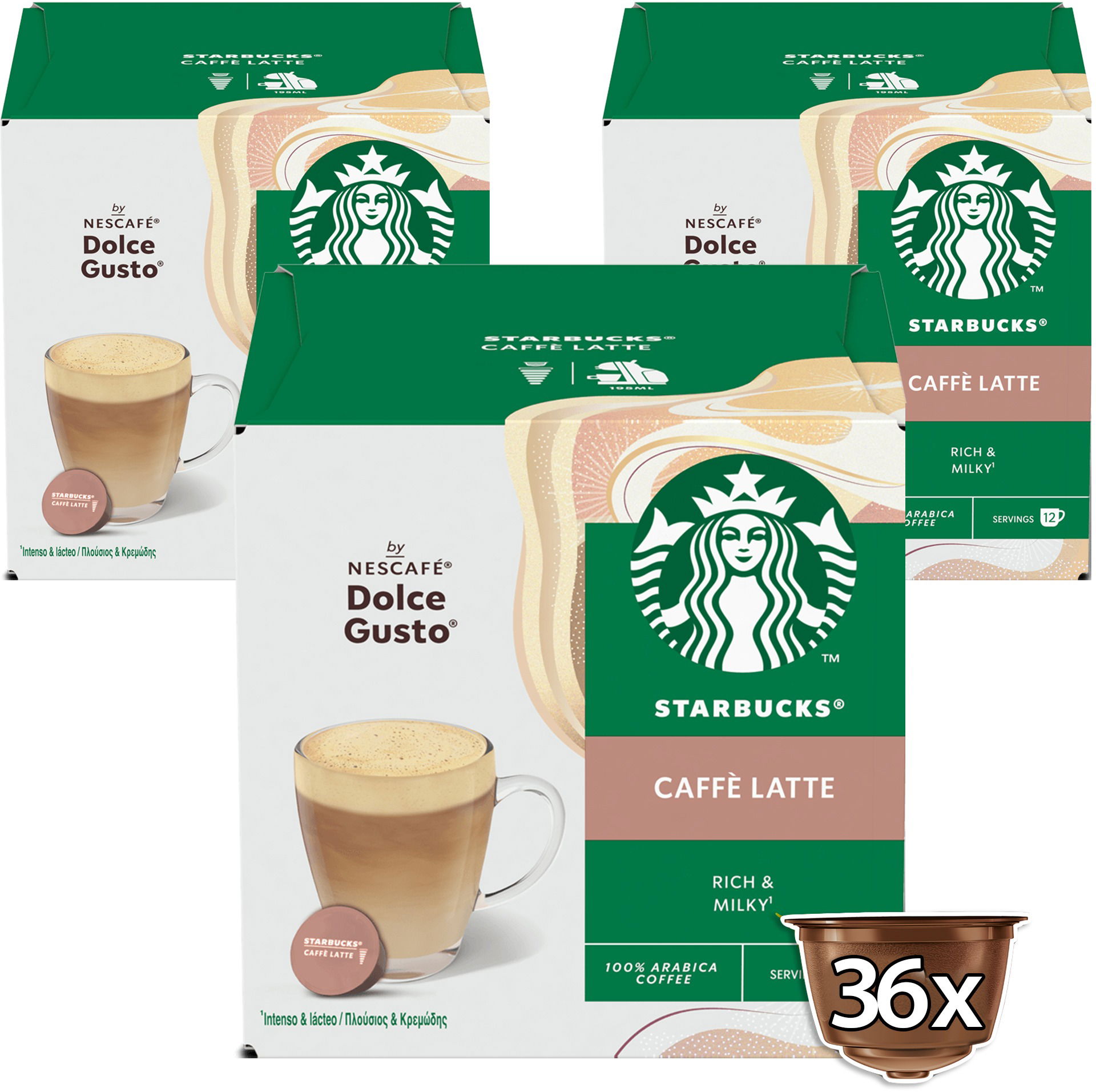 STARBUCKS Caffe Latte by NESCAFE DOLCE GUSTO Coffee Capsules