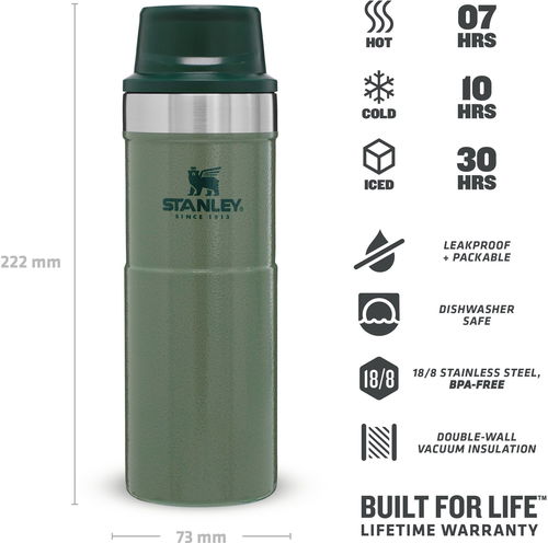 STANLEY Single-handed Thermos Flask 470ml CLASSIC SERIES 2.0 green -  Thermal Mug