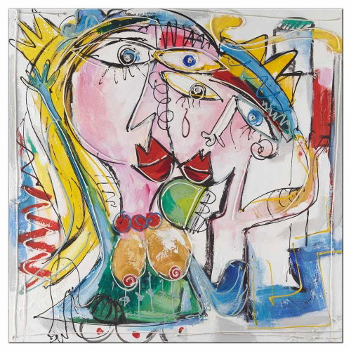 Ručně malovaný obraz 100x100cm PB389ZI - Obraz - Main image