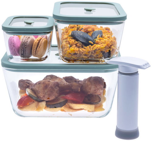 STATUS Viva 131201 4-teiliges Set von Glas-Vakuumdosen Mint - Dosen-Set - Hauptbild