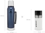 STANLEY Thermos 1 l Legendary Classic Night Sky + STANLEY Vacuum Water Bottle GO 470ml White - Thermos