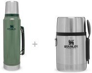 STANLEY Classic Series Legendary Classic 1 Liter grün + STANLEY Thermobehälter für Lebensmittel - Thermoskanne