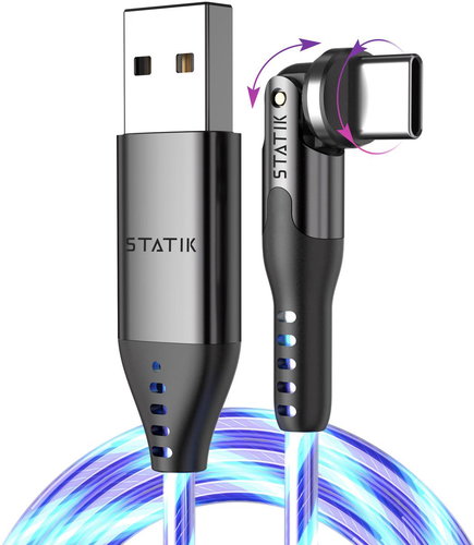 Statische PowerPivot leuchtendes USB-A >USB-C-Kabel (0,9 m) - Datenkabel - Hauptbild