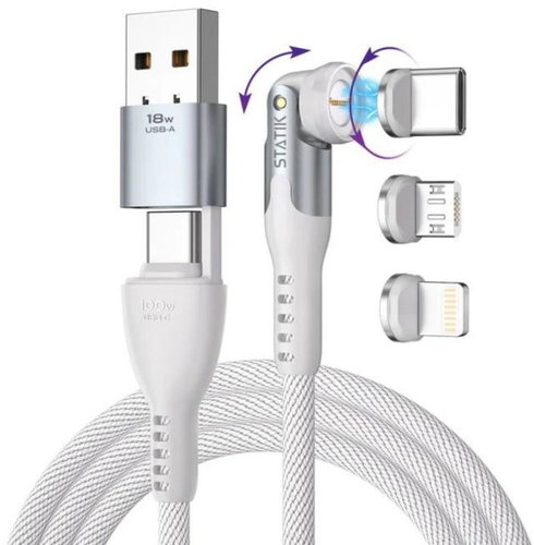 Statik 360 2.0 USB Kabel (1.8 m) mit magnetischen Enden - weiß - Stromkabel - Hauptbild