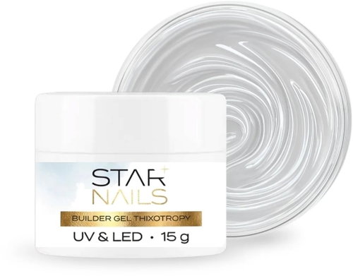 Starnails UV/LED Builder Gel Thixotropy, 15g 001 Clear, Clear Building Thixo Gel - Nail Gel - Main image