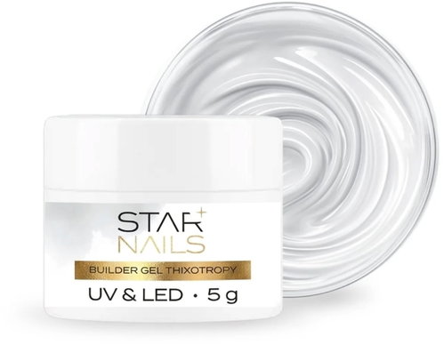 Starnails UV/LED Builder Gel Thixotropy, 5g 002 Milky, milky white thixotropic builder gel - Nail Gel - Main image