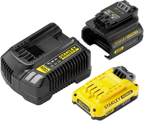 STANLEY FATMAX V20 startovací sada adaptér baterie nabíječka (2 Ah) - Charger and Spare Batteries - Main image