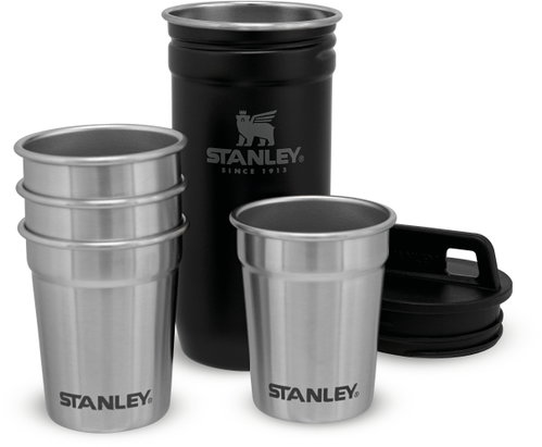 STANLEY Set of 4 stainless steel pans Adventure series in stainless steel case, mat black - Glass - Main image