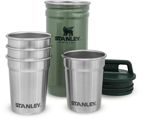 STANLEY Set of 4 stainless steel shots Adventure series in stainless steel case, green - Glass - Main image