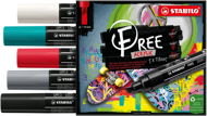 STABILO FREE Acrylic T800C 4 - 10 mm, Bold - Set mit 5 Farben - Marker