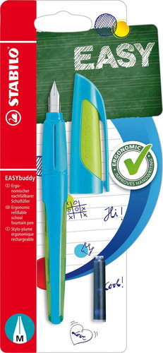 STABILO EASYbuddy M FRESH EDITION Light Blue/Lime - Fountain Pen - Main image