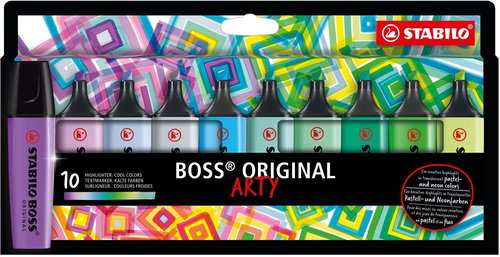 STABILO BOSS ORIGINAL ARTY - Kalte Farbtöne - 10er-Pack - Textmarker - Hauptbild