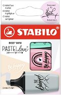 STABILO BOSS MINI Pastellove 2.0 – balenie 3 ks – pastelová ružová, tyrkysová a mätová - Zvýrazňovač