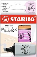STABILO BOSS MINI Pastellove 2.0 - 3 db-os kiszerelés - szürke, fukszia, pasztell narancssárga - Szövegkiemelő