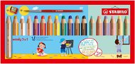 STABILO woody 3 az 1-ben, színesceruzák, 18 szín, ceruzahegyezővel és ecsettel - Színes ceruza