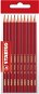 STABILO Schwan 2B, HB, H, Hexagonal, Red - Pack of 10 - Pencil