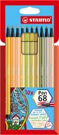 STABILO Pen 68, új színek, tokban, 10 szín - Filctoll
