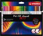Filctoll STABILO Pen 68 brush, rugalmas ecset formájú heggyel, tokban, 30 szín - Fixy