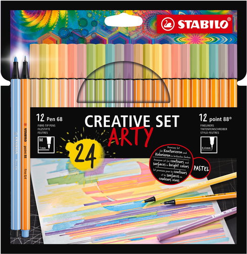 STABILO CREATIVE SET ARTY - Pen 68, point 88, case 24 pcs - Felt Tip Pens - Main image