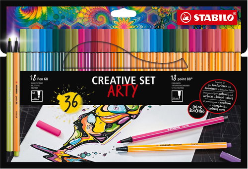 STABILO CREATIVE SET ARTY - Pen 68, point 88, case 36 pcs - Felt Tip Pens - Main image