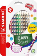 STABILO EASYcolors pro praváky, speciální barvy - sada 12 barev s ořezávátkem - Pastelky