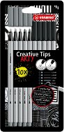 STABILO Creative Tips ARTY – súprava 10 ks (čierna a stredne sivá farba) - Linery