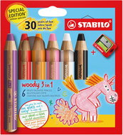 STABILO woody 3 in 1 Anniversary Edition Unicorn - 6 pcs with sharpener - Coloured Pencils