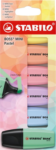 STABILO BOSS MINI Pastel - Set mit 6 Farben - Textmarker - Hauptbild