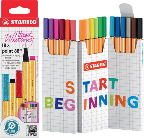 STABILO point 88 Zick-Zack Desk set, 18 szín - Tűfilc - Fő fotó