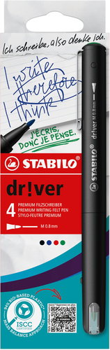 STABILO dr! ver medium - set of 4 (green, red, blue, black) - Fineliner Pens - Main image