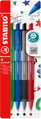 STABILO pointball colorful, modré, černé, červené a zelené - sada 4 ks