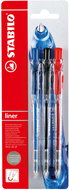 STABILO liner - pack of 3 (blue, black, red) - Ballpoint Pen