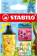 STABILO BOSS MINI Animal Vibes, neonové barvy - sada 3 ks - Zvýrazňovač